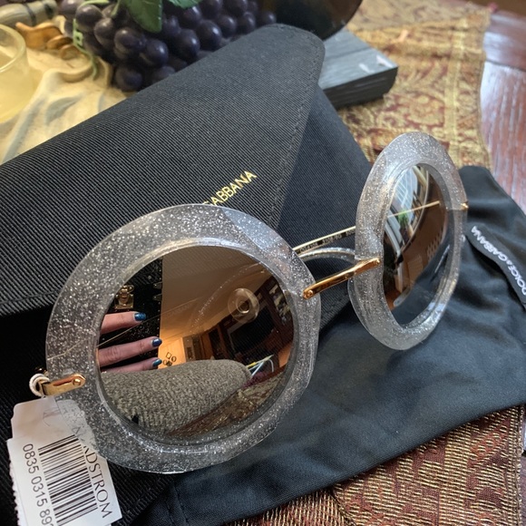 Dolce & Gabbana Accessories - SOLD⛔️Authentic DOLCE & GABBANA 50 round Glitter Acetate metal sunglasses